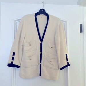 Maje White & Black Cardigan